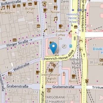 International English Library Düsseldorf auf Open Street Map Karte