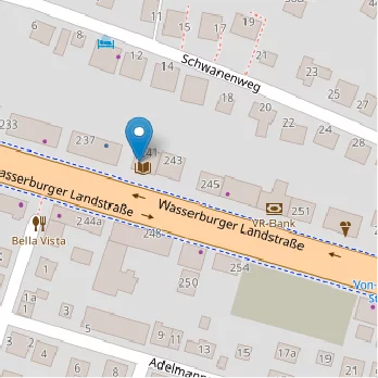Münchner Stadtbibliothek Waldtrudering auf Open Street Map Karte