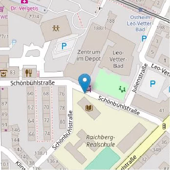 Stadtteilbibliothek Ost – Stuttgart auf Open Street Map Karte